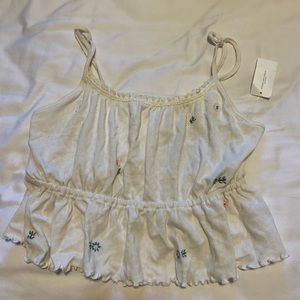 Floral American eagle tank top, never worn with tags, crop top, size small.